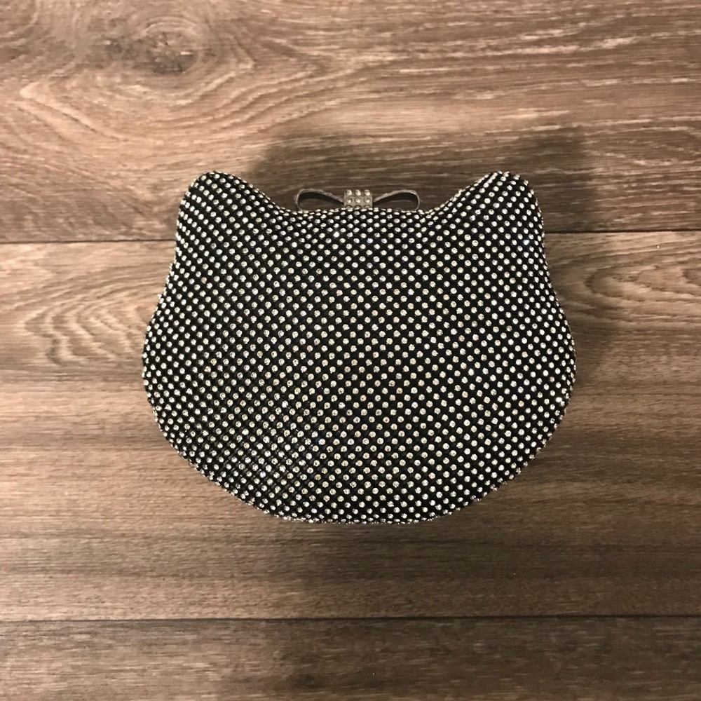 Silver Forever 21 Cat Clutch